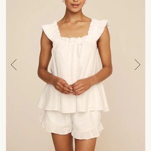 Piyama Nicolette Sleep Set - White Washed Cotton